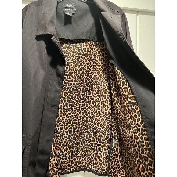 Dennis By Dennis Basso 1X Women's Leopard-Print/Black Reversible Jacket - Picture 3 of 6